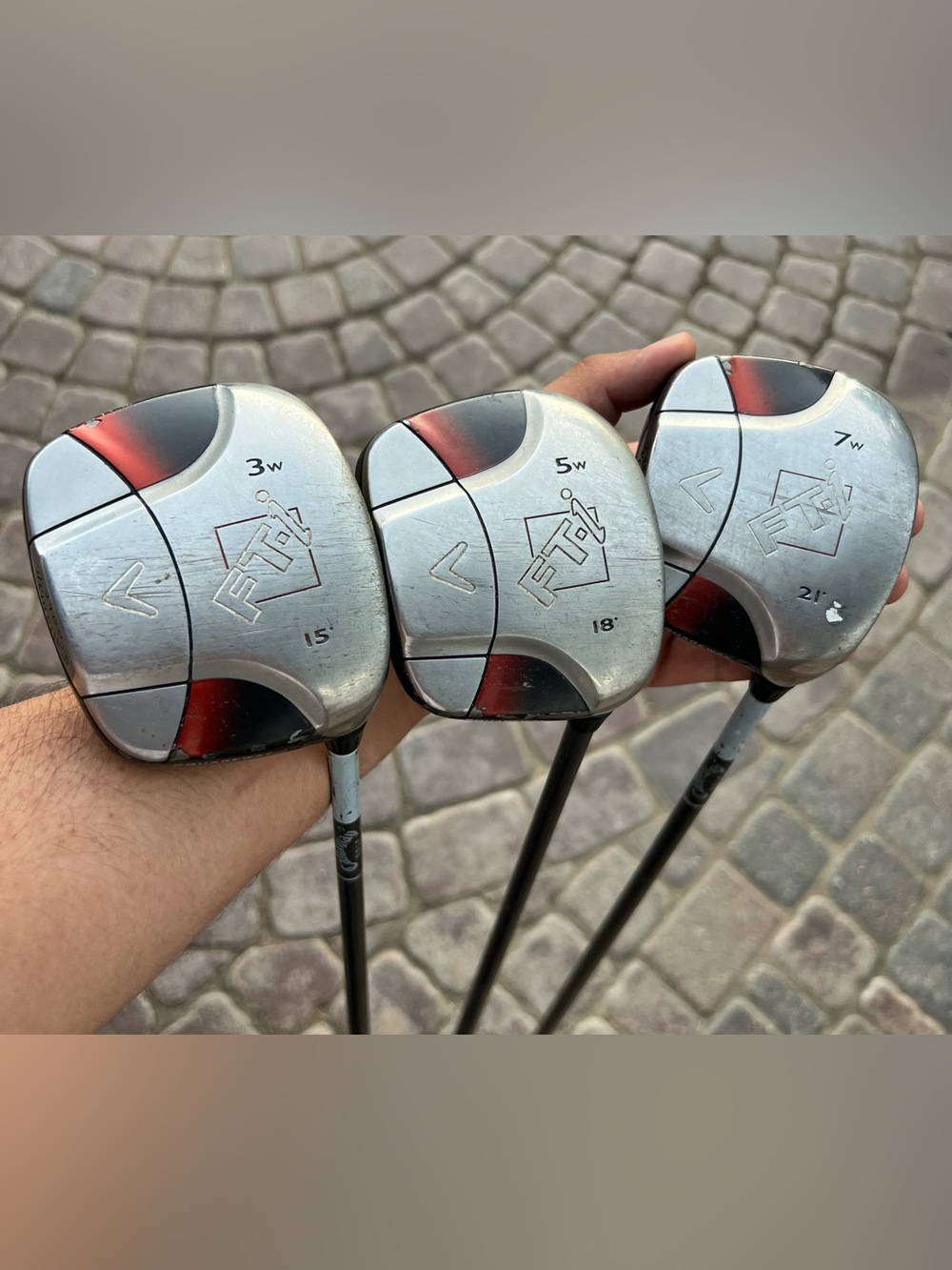 Callaway Ft-i Squareway 3W 5W 7W Fairway Wood Set Fujikura M Senior R2 Flex